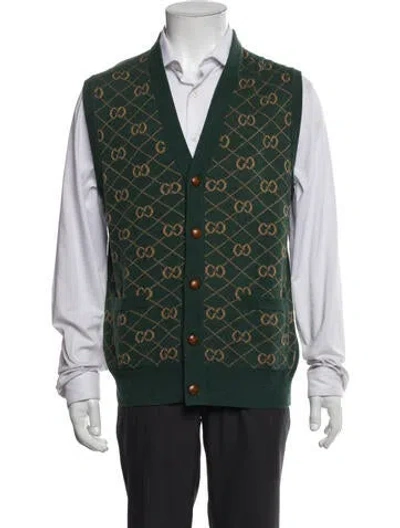 Pre-owned Gucci Gg Logo Wool Sweater Vest In Multi