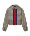 Gucci Womens Beige Ebony Mc Monogram-print Cropped Woven-blend Jacket In Multicolor