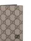 Gucci Beige Card Holder With All-over Gg Motif And Logo On The Front In Fabric Man In Beige