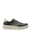 Gucci Chunky B Monogrammed Canvas And Leather Sneakers In Black