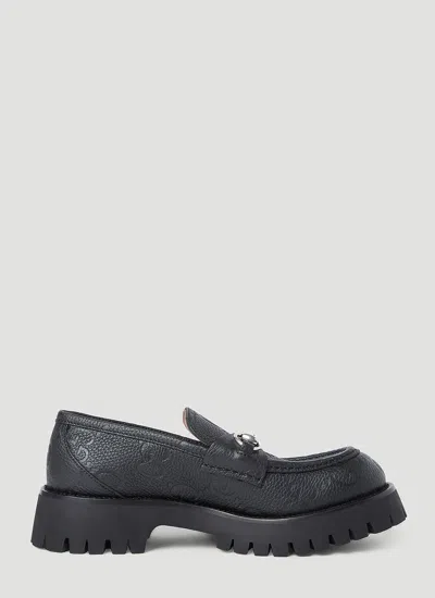 Gucci Gg Lug Loafers In Black