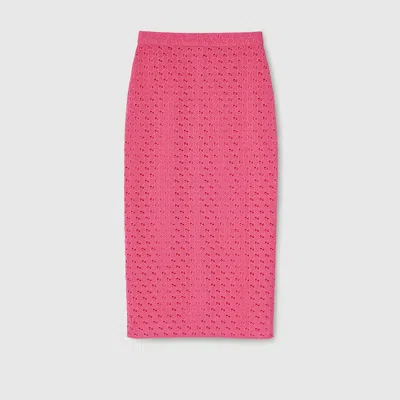 Gucci Gg Macramé Skirt In Pink