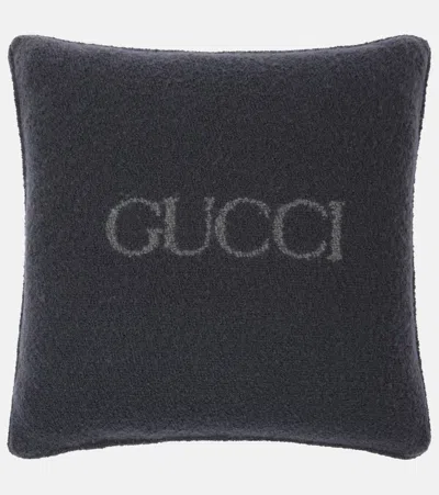Gucci Gg Macro Wool-blend Bouclé Cushion In Gray