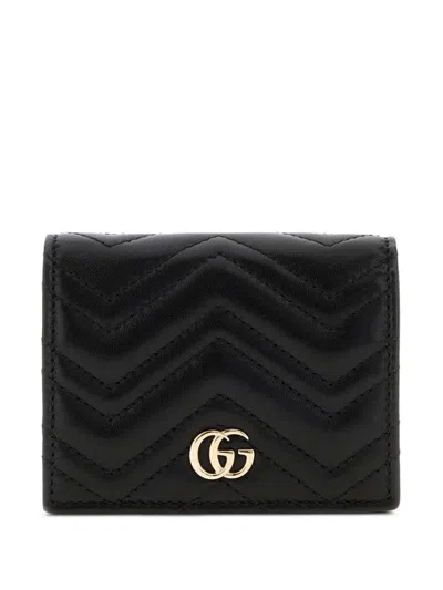 Gucci Gg Mamont Leather Wallet In Black
