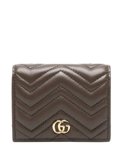 Gucci Gg Mamont Leather Wallet In Brown