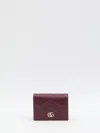 Gucci Women Gg Marmont Foldable Wallet In Burgundy