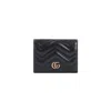 Gucci Gg Marmont 2.0 Leather Card Case In Black
