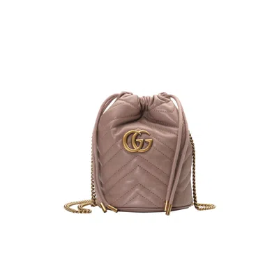 Pre-owned Gucci Gg Marmont 2.0 Mini Bucket Bag 'porcelain Rose' In Pink