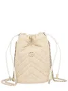 Gucci Small Marmont Bucket Bag With Chain Strap In Neutral
