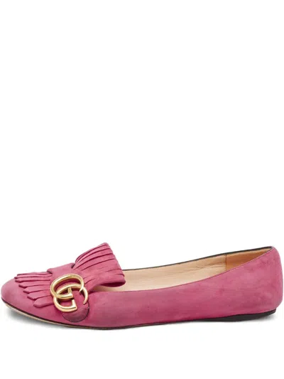 Pre-owned Gucci Gg Marmont Ballet Flats