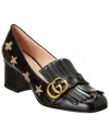 GUCCI GUCCI GG MARMONT BEE & STARS EMBROIDERED LEATHER PUMP