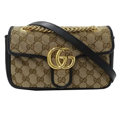 Pre-owned Gucci Gg Marmont Beige Canvas Shoulder Bag ()