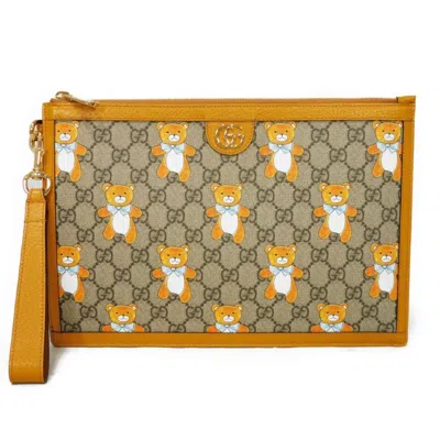 Pre-owned Gucci Gg Marmont Beige Gg Supreme Clutch Bag Pouch ()