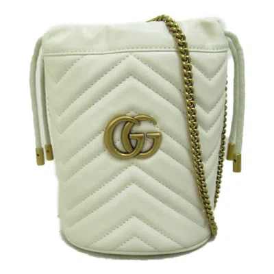 Gucci Gg Marmont Beige Leather Shoulder Bag () In Multi