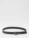 Gucci Gg Marmont Fabric Belt In Black