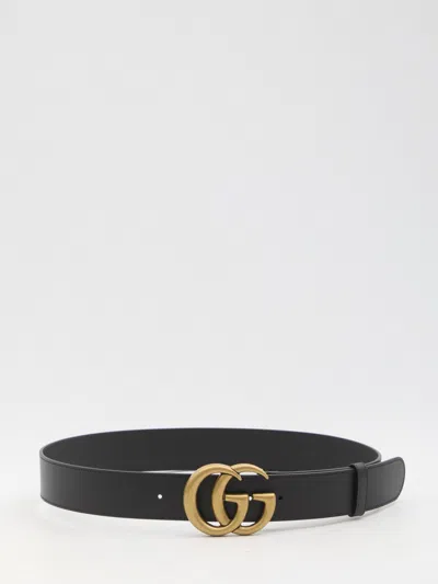 Gucci Womens Nero Logo-buckle Small Leather Belt
