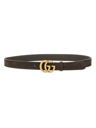 Gucci Men Gg Marmont Belt In Black