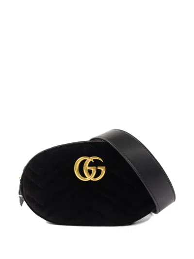 Pre-owned Gucci Gg Marmont Belt Bag In Black