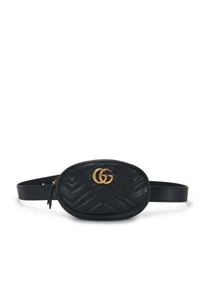 Pre-owned Gucci Gg Marmont Belt Bag In Black