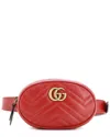Gucci Gg Marmont Belt Bag Matelassé Leather (authentic Pre-loved) In Red