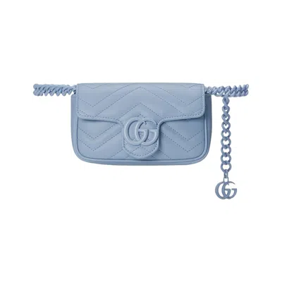 Pre-owned Gucci Gg Marmont Belt Bag 'pale Blue' | Women's Size 95