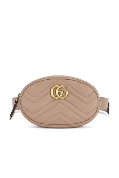 Pre-owned Gucci Gg Marmont Belt Bag In Sand