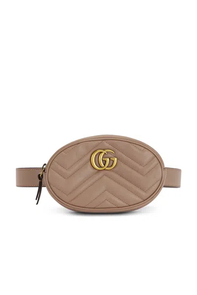 Pre-owned Gucci Gg Marmont Belt Bag In Sand