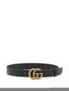 Gucci Double G Buckle Reversible Belt In Black