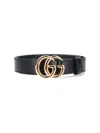 Gucci Black Reversible Belt With Buckle With Double G Logo In Leather Man In Black
