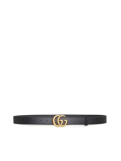 Gucci Gg Marmont Belt In Black
