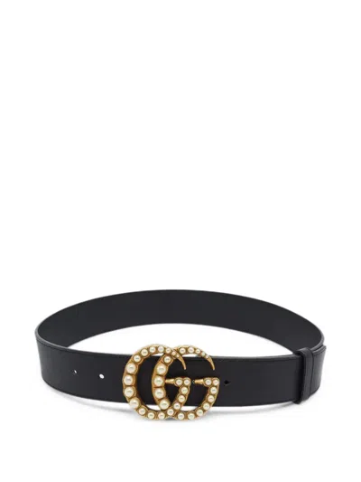Pre-owned Gucci Gg Marmont Belt In Black