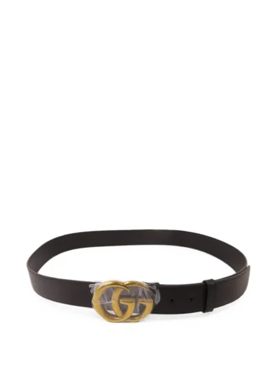 Pre-owned Gucci Gg Marmont Belt In Black