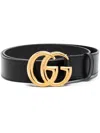 Gucci Double G Buckle Reversible Belt In Black