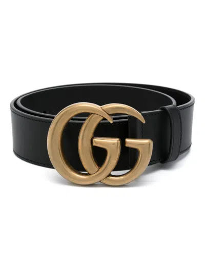 Pre-owned Gucci Gg Marmont Belt In Black