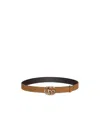 Gucci Suede Belt Gold-tone Hardware In Brown