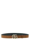 Gucci Marmont Belt With Adjustable Length And Texture In Brown