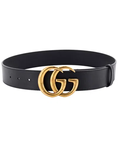 Gucci Gg Marmont Belt Leather Extra Wide (authentic Pre-loved) In Black
