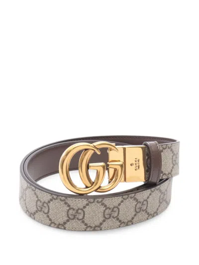 Pre-owned Gucci Gg Marmont Belt In Neutral