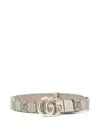 Gucci Beige Signature Logo Belt With Refined Buckle In Neutrals