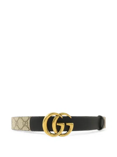 Pre-owned Gucci Gg Marmont Belt In Neutrals