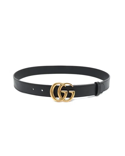 Gucci Gg Marmont Belt, Size 80 In Black