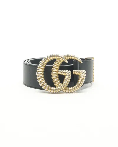 Gucci Gg Marmont Belt, Size 85 In Black