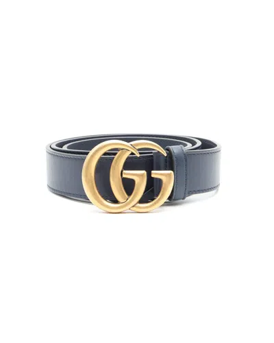 Gucci Gg Marmont Belt, Size 85 In Blue