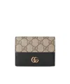 Gucci Gg Marmont Bi-color Card Case Wallet In Multi