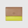 Gucci Gg Marmont Bi-color Mini Wallet In Beige