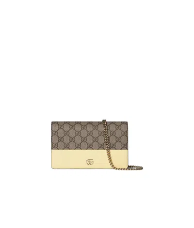 Gucci Gg Marmont Bi-color Wallet On Chain In Multi
