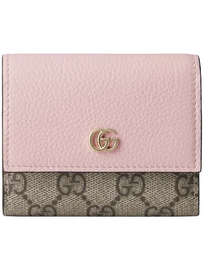 Gucci Gg Marmont Bicolor Mini Wallet In Yellow