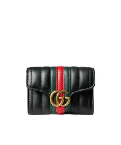 Gucci Gg Marmont Bi-fold Card Case In Black