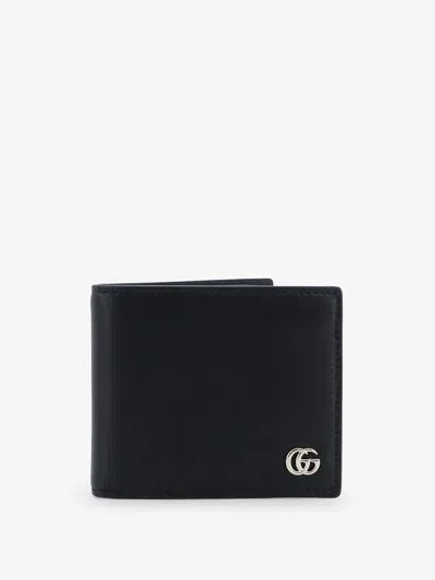 Gucci Gg Marmont Bi-fold Leather Wallet In Black