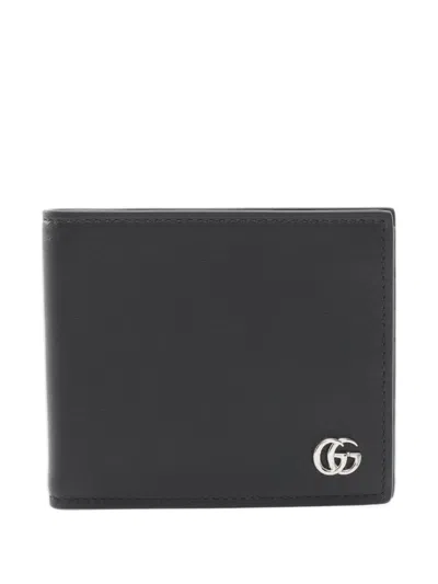 Pre-owned Gucci Gg Marmont Bi-fold Wallet In Black
